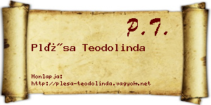 Plésa Teodolinda névjegykártya